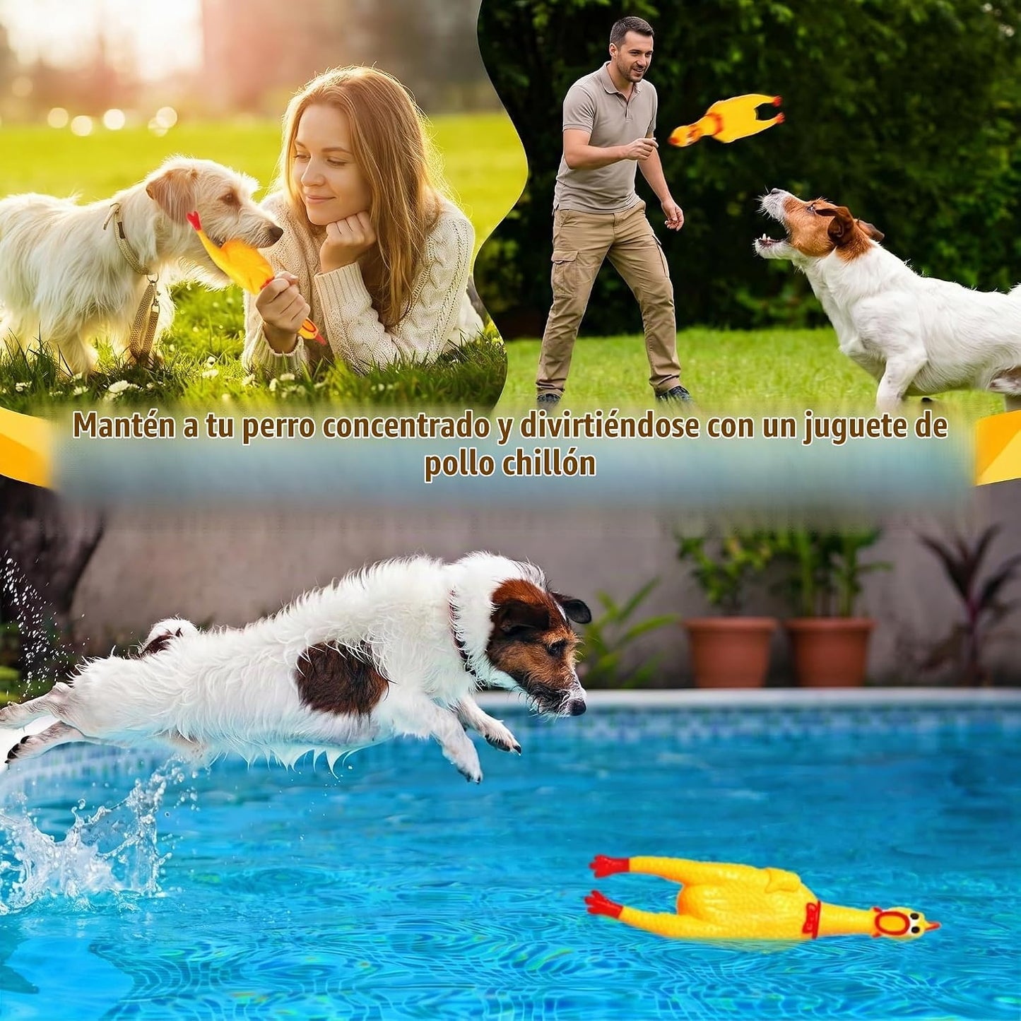 Honoson - Juguete de goma para perro de pollo gritando de 12 pulgad...