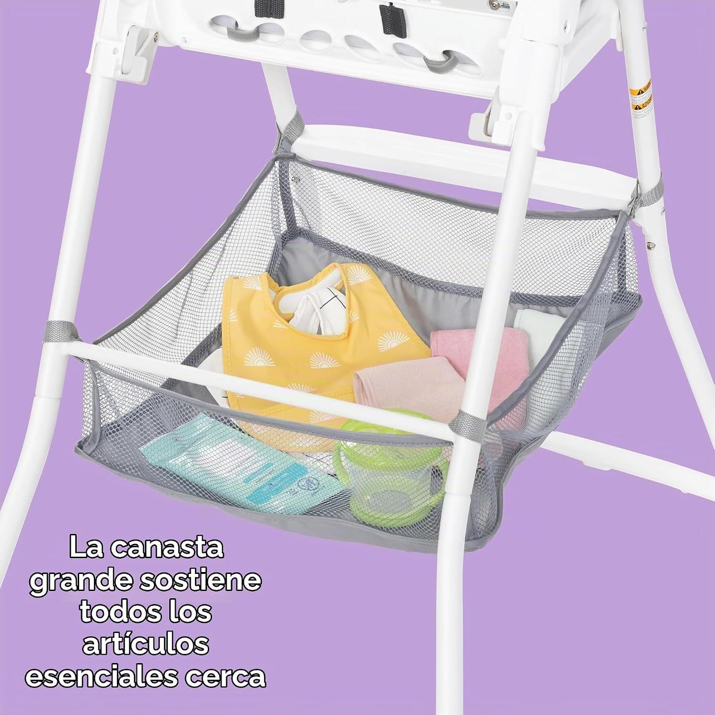 Baby Trend Silla Alta Plegable de Diseño Plano, Gris Estelar