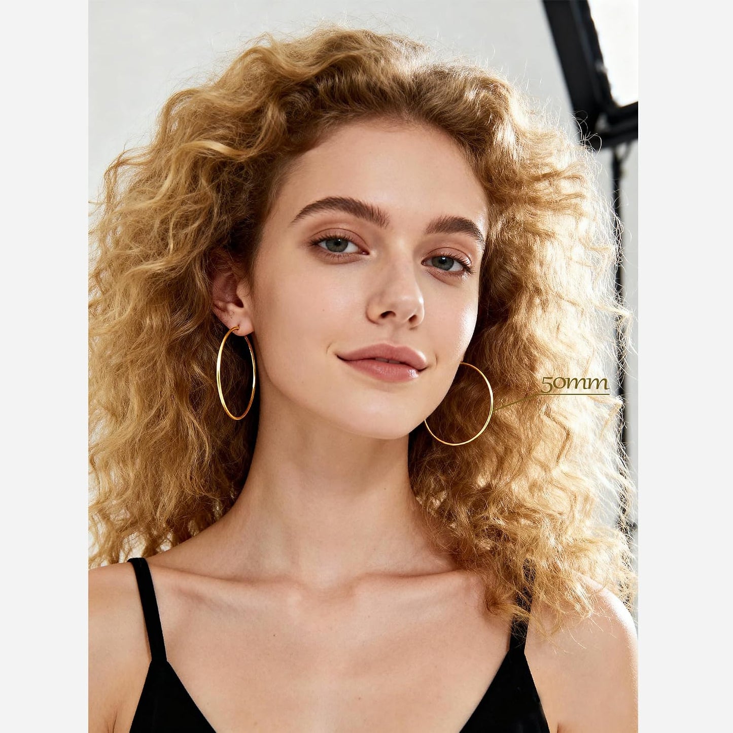 Juego de 9 pares de aretes pequeños tipo aro huggie de oro\/plata p...