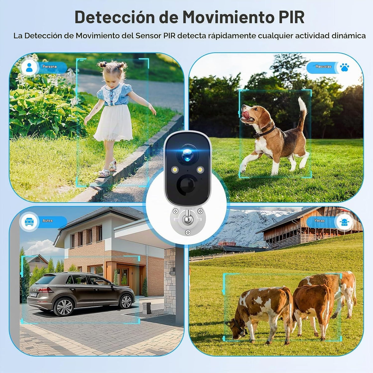 Poyasilon Paquete de 2 cámaras solares de seguridad inalámbricas pa...