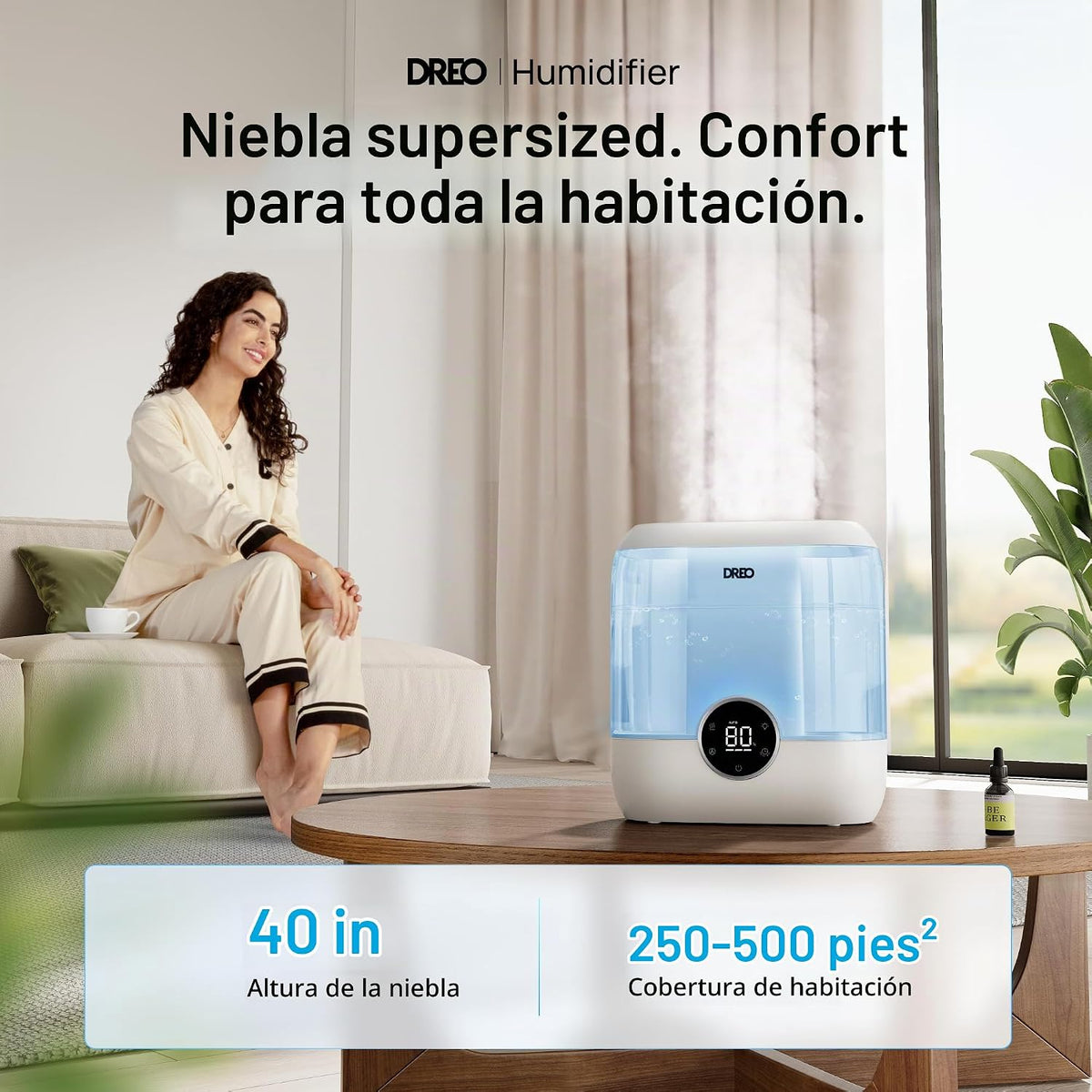 Dreo Humidificadores de llenado superior de 6 L para dormitorio, ti...