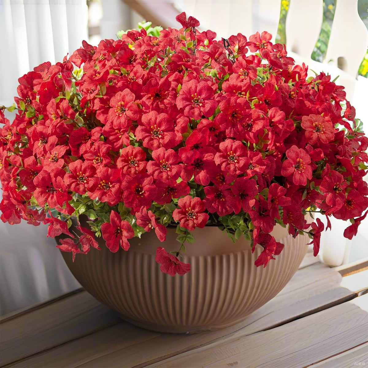 Hananona 24 flores artísticas para exteriores con cestas colgantes,...