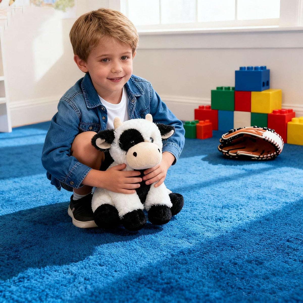 YUKOUQIAN Juguete de peluche de vaca de 8 pulgadas para niñas y niñ...