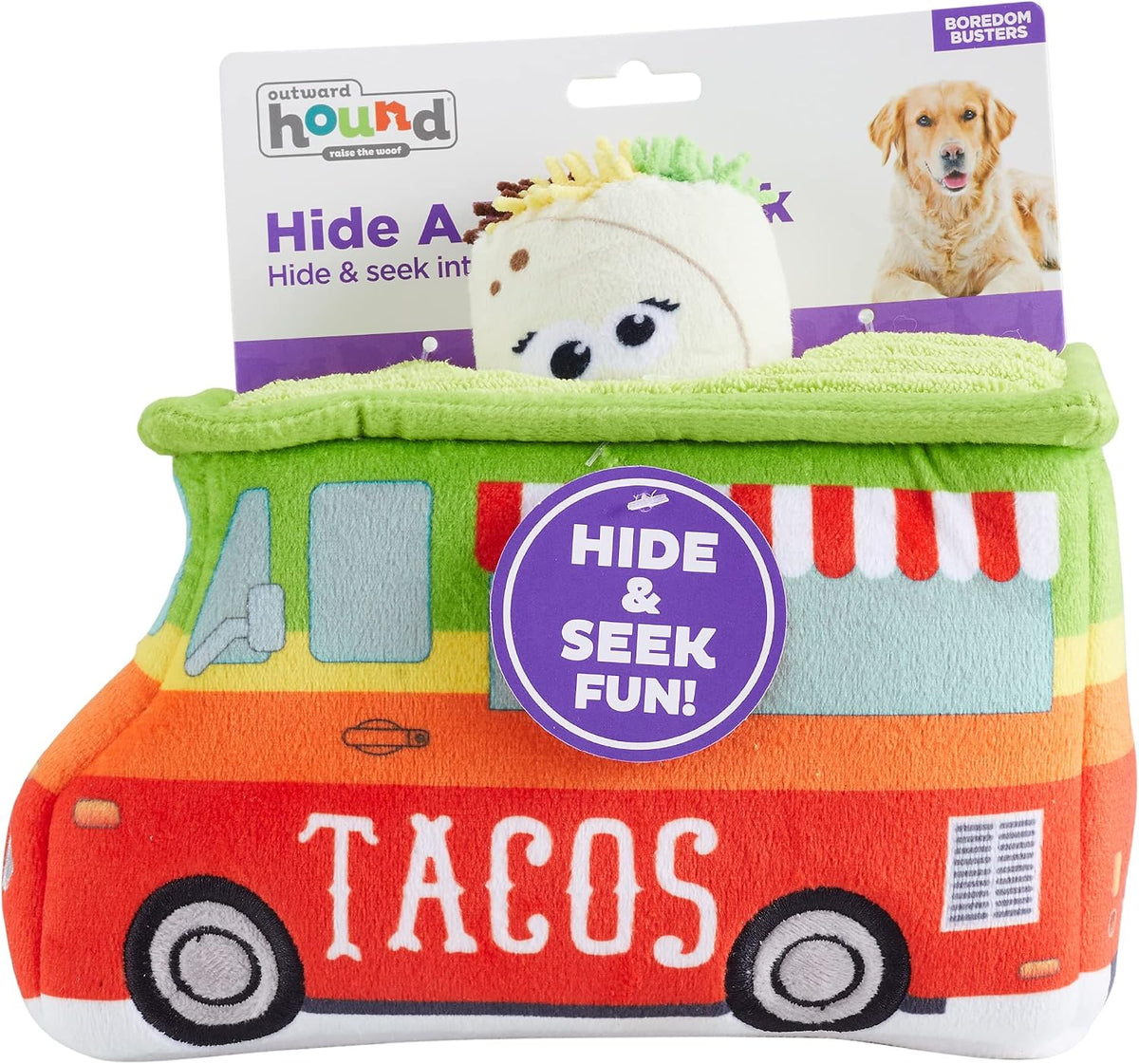 Outward Hound Hide A Taco peluche de juguete para perros