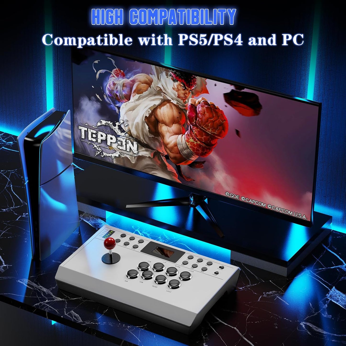 Nonbliep Arcade Stick con Cable Compatible con PS5\/PS4\/PC\/, para...
