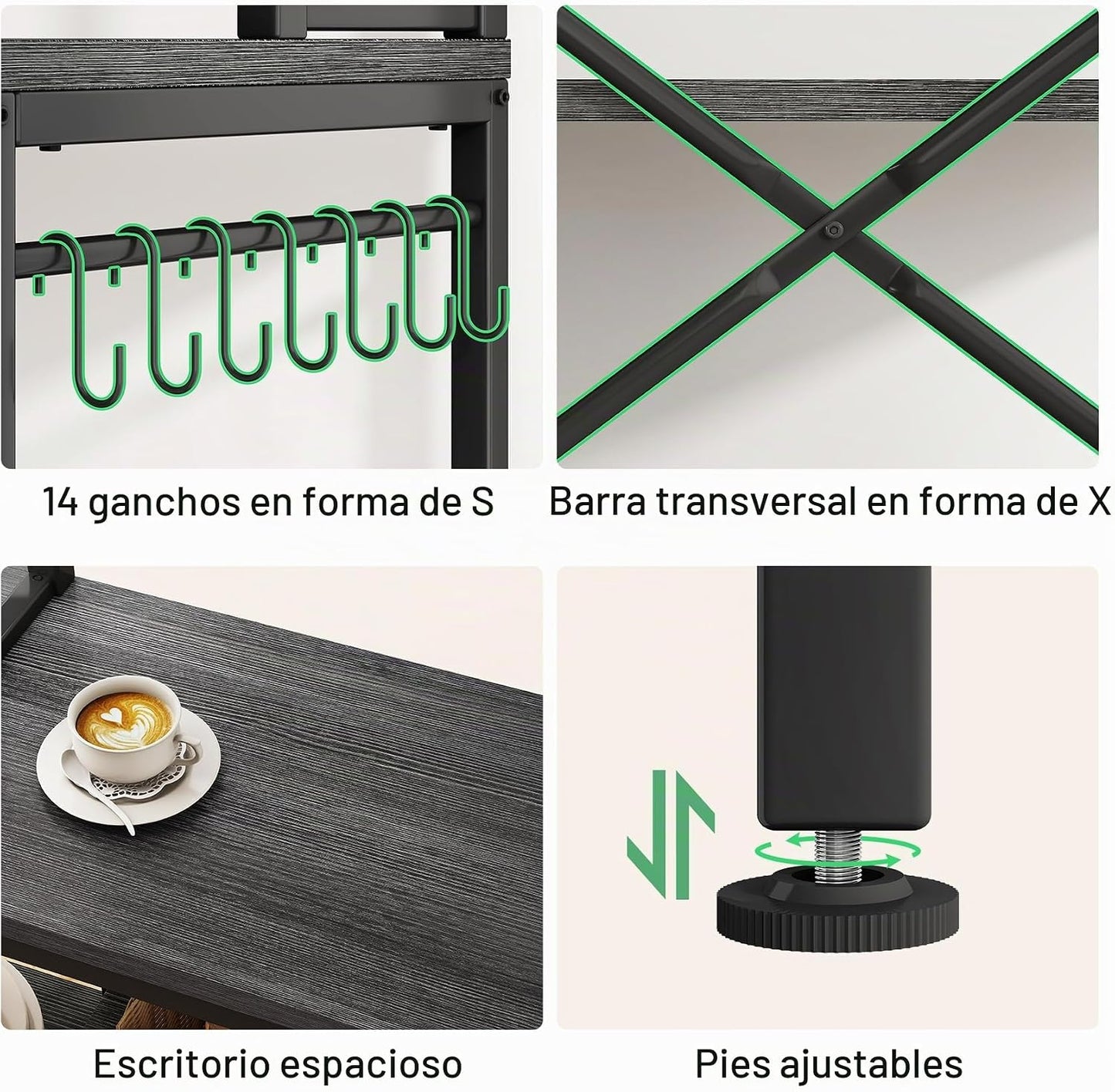SNTD Estante de Panadero con Toma de Corriente - Soporte para Micro...