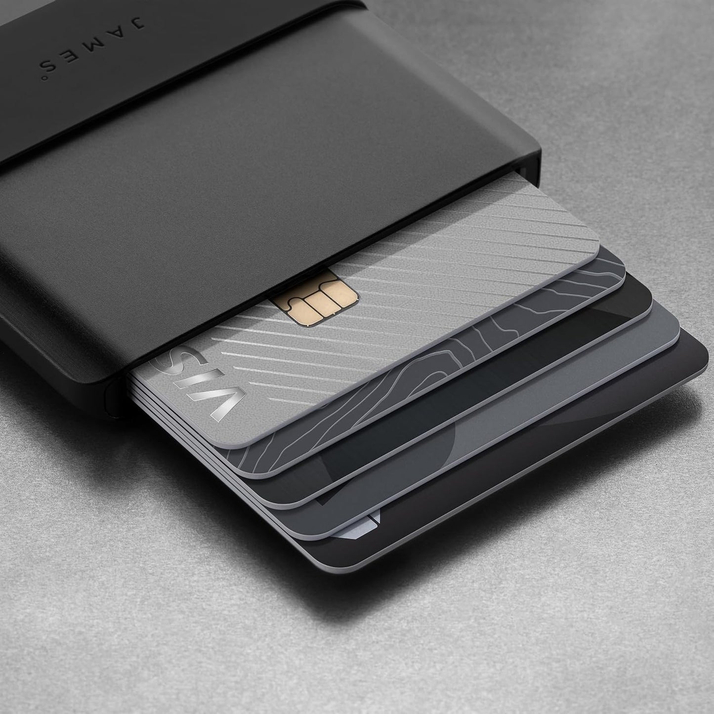 JAMES° La cartera minimalista de aluminio mecanizado CNC para hombr...