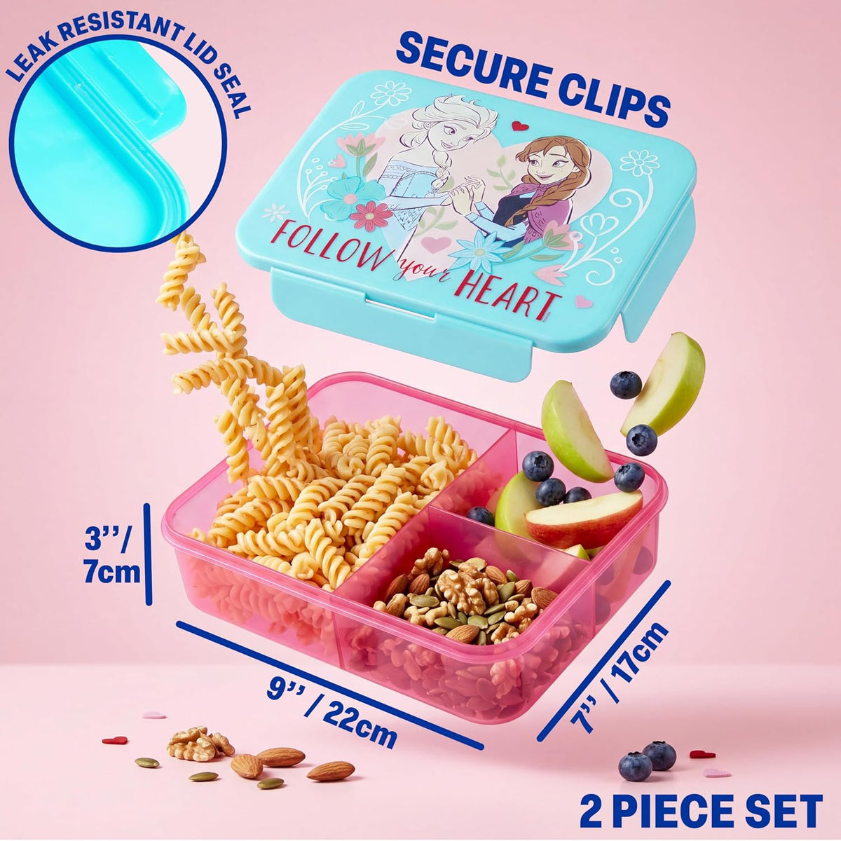 Get Trend Disney Frozen - Juego de 2 cajas de almuerzo para niños c...
