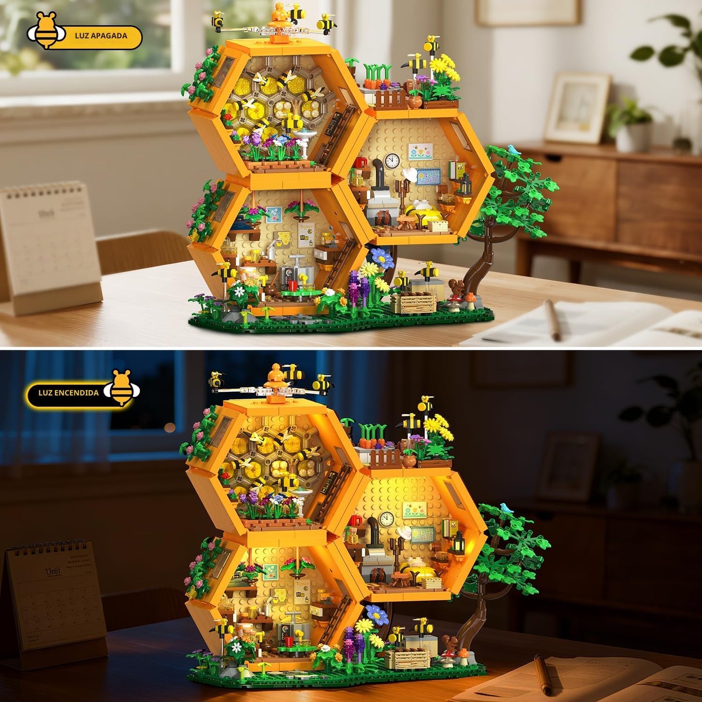 INSOON Bee House - Juego de construcción con luces para adultos, ki...
