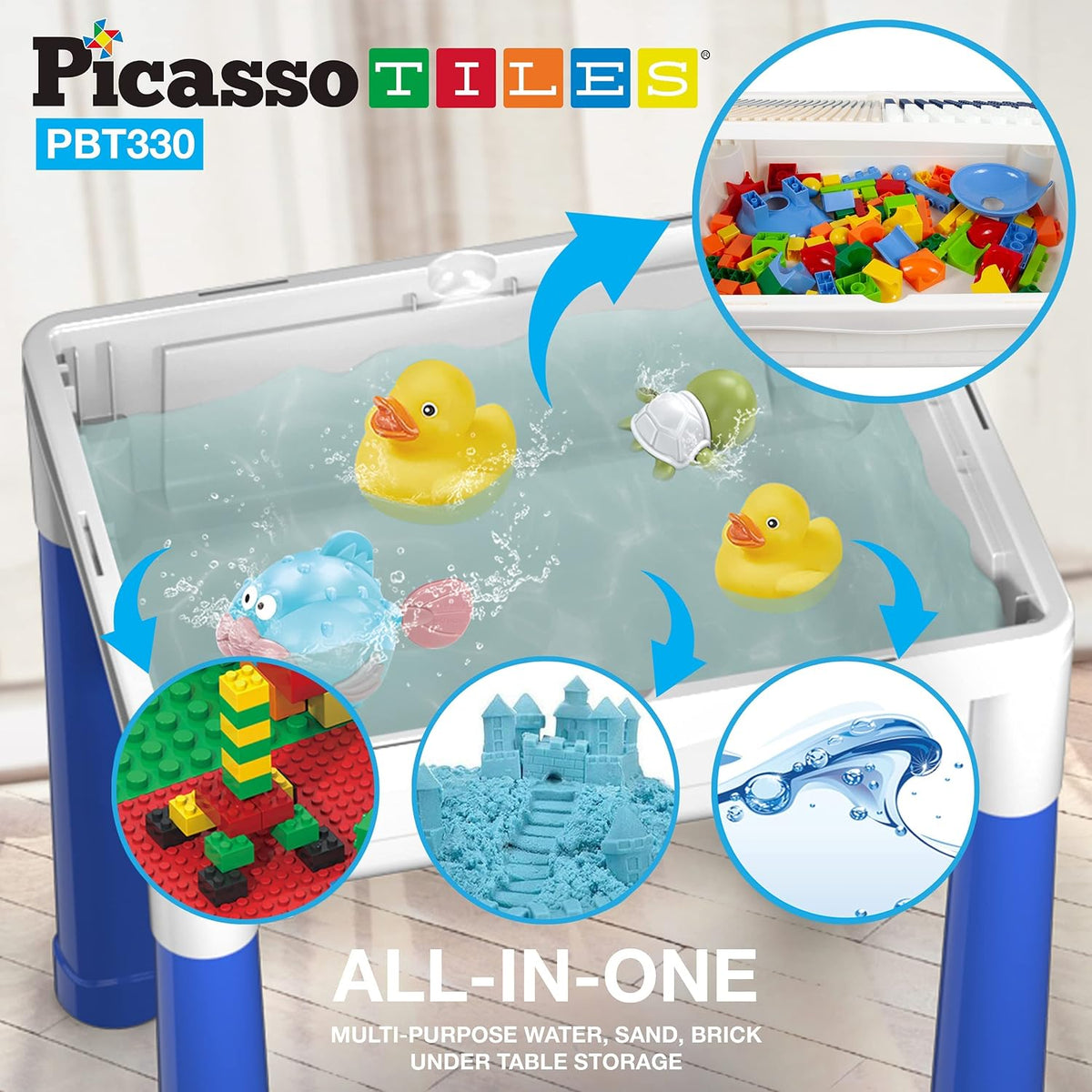 PicassoTiles Centro de Actividades para Niños Mesa de Juego y Escri...