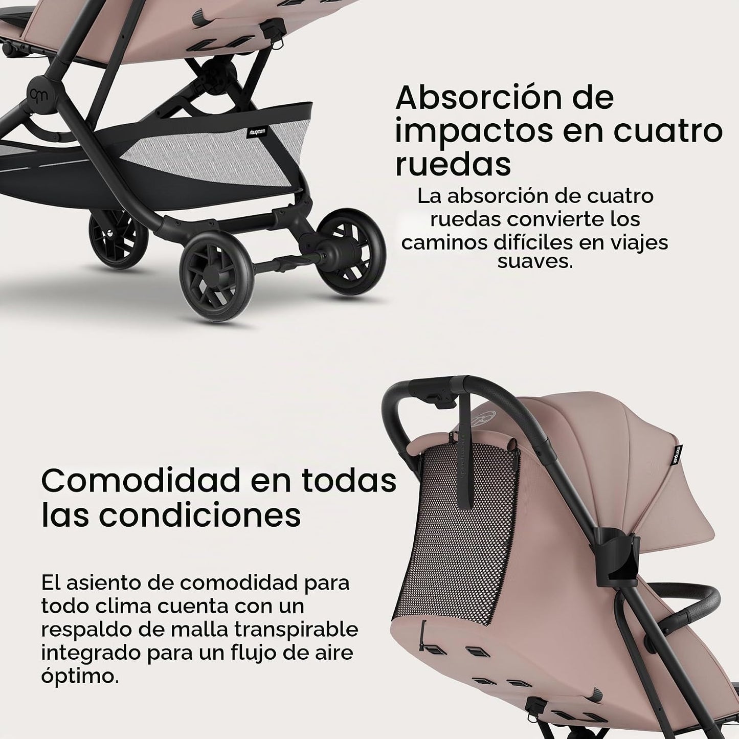 Mompush Velo - Cochecito de viaje compacto plegable con una sola ma...