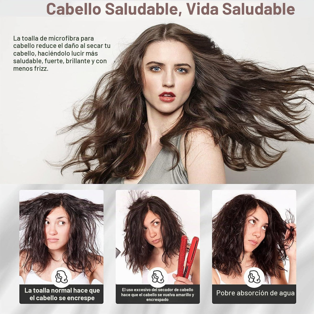 BEoffer Paquete de 2 Toallas de Microfibra para el Cabello - 41 x 2...