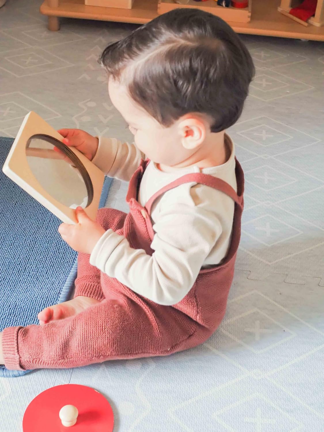 Montessori - Kit de juego de juguetes para bebé, espejo Montessori,...