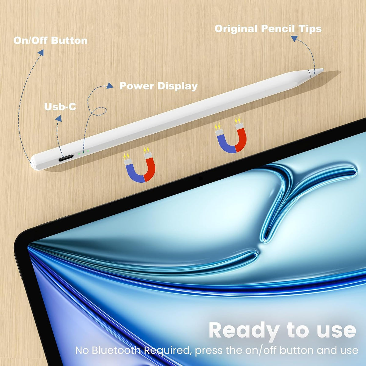Lápiz para Apple iPad A16 10ª Generación, Lápiz capacitivo de carga...