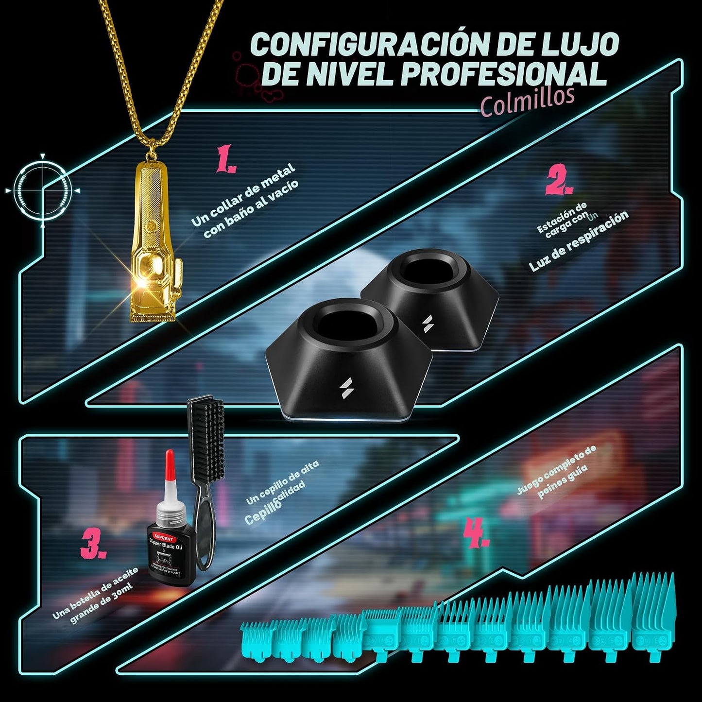 SUPRENT Fangs - Cortadora de pelo profesional con motor vectorial d...