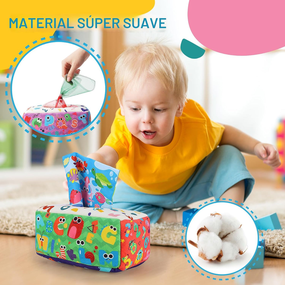 URMYWO Caja de pañuelos de bebé juguete - Juguetes Montessori para...