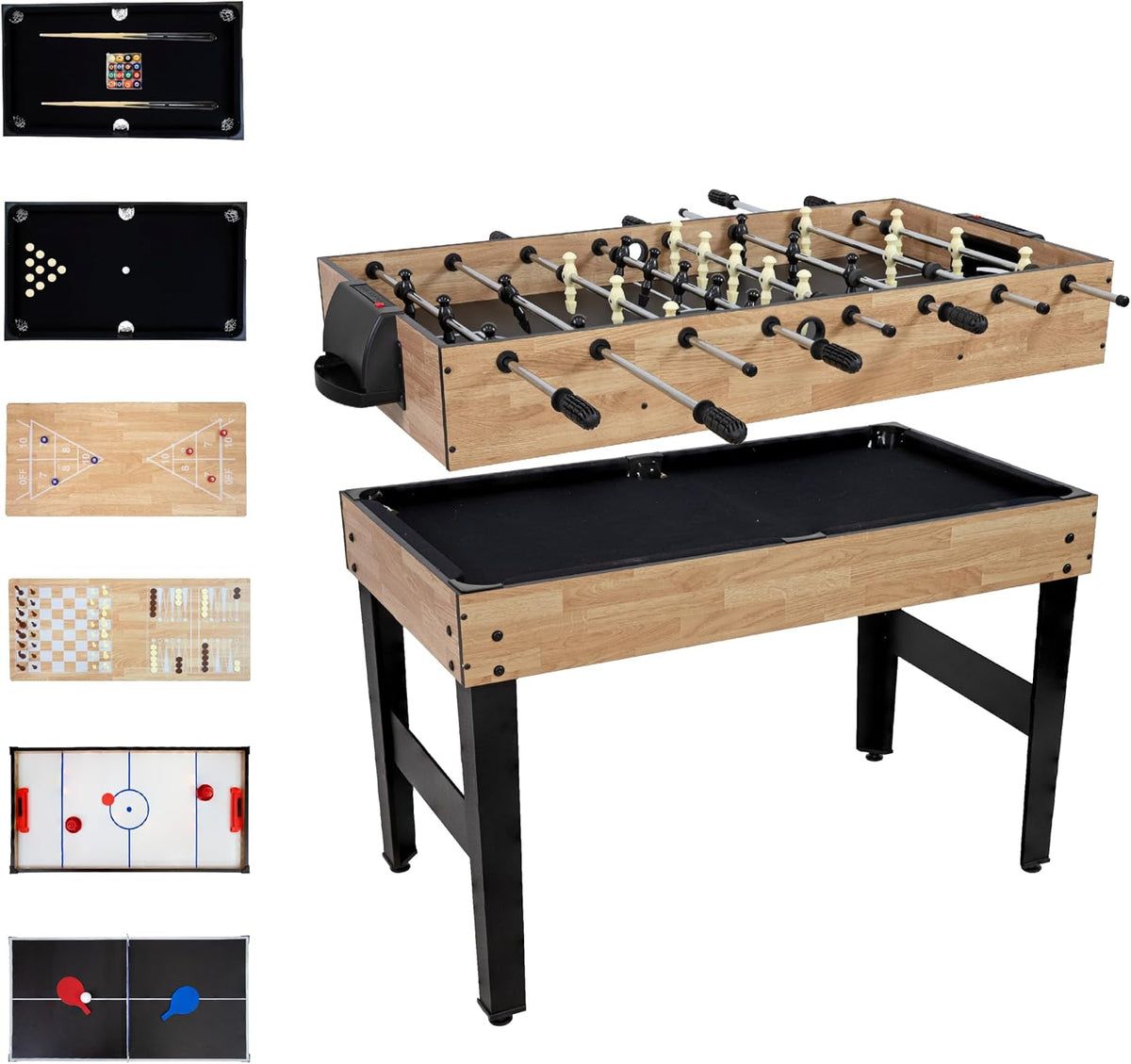 Sunnydaze - Mesa de juego 10 en 1 combinada, mesa de juegos múltipl...