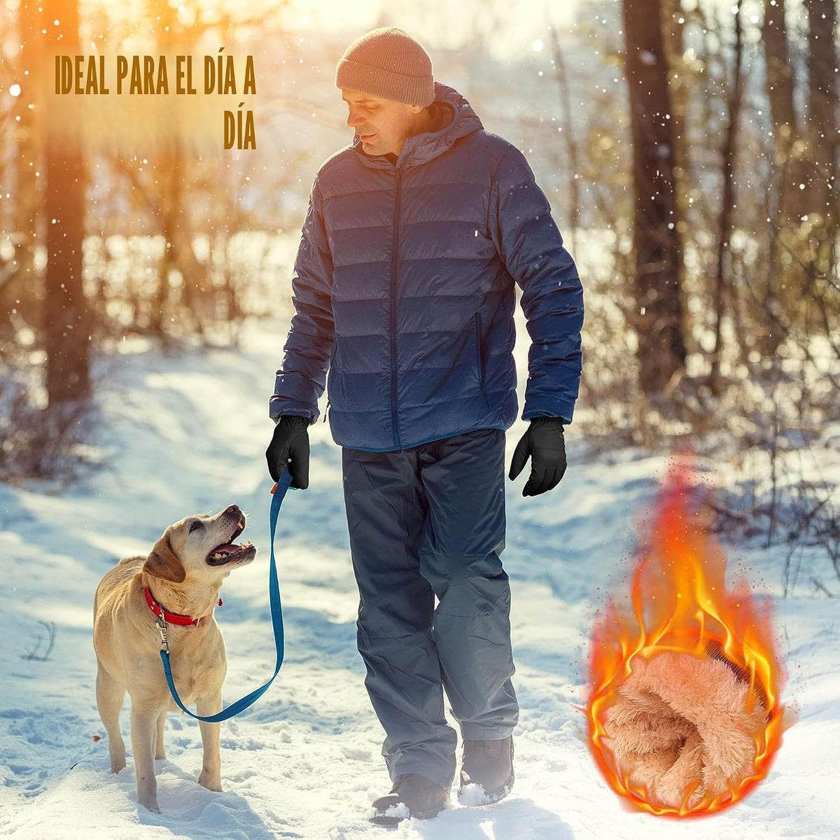 ihuan Guantes de invierno impermeables para hombre y mujer, guantes...