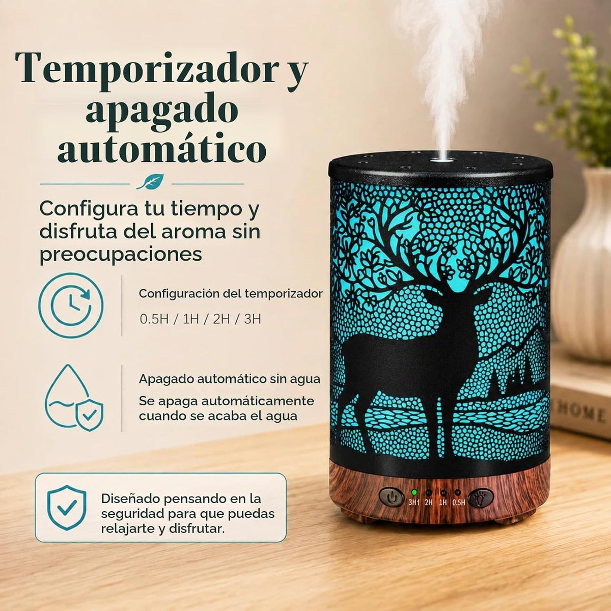 JOYOLO Difusor de aceite esencial de metal de 4.2 onzas líquidas de...