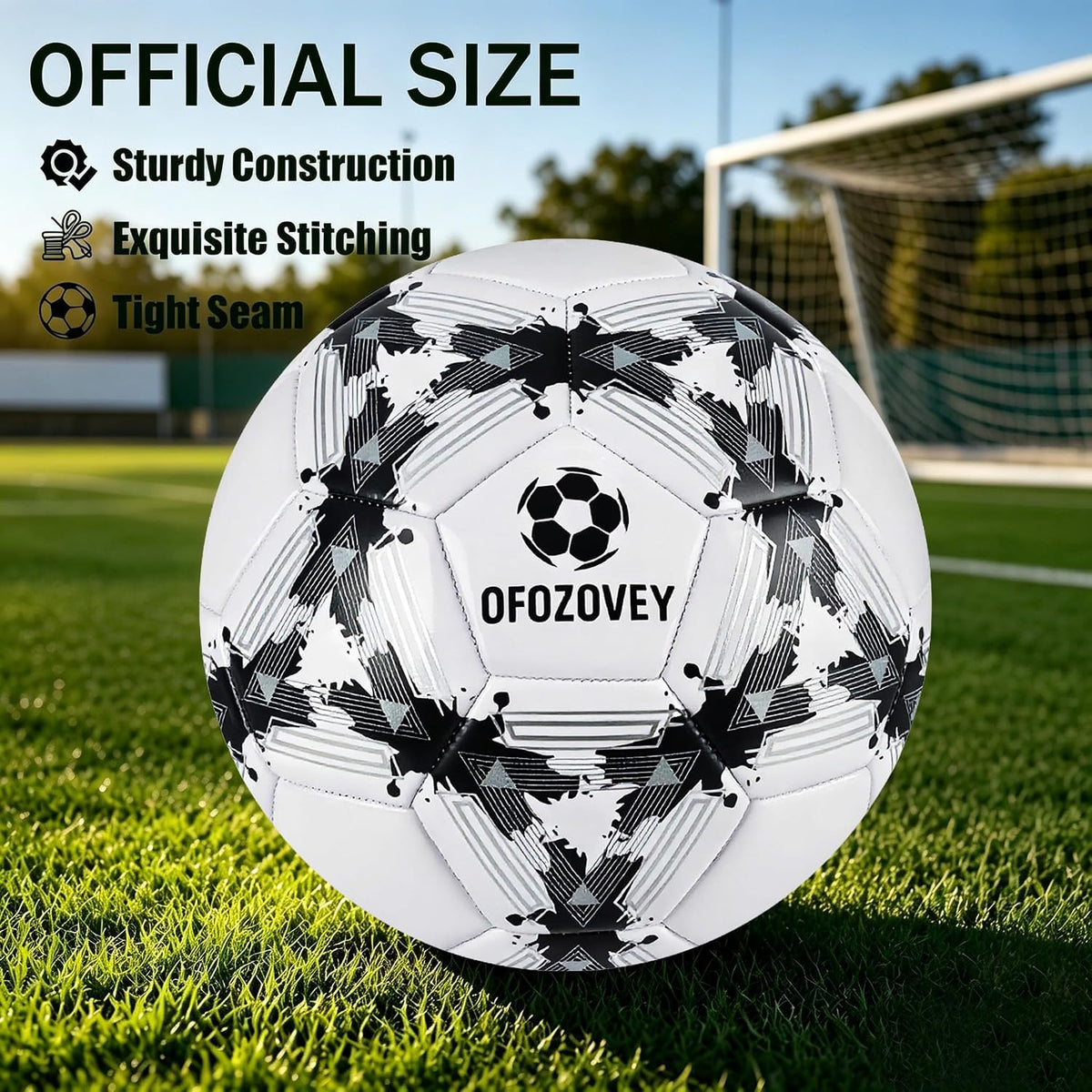 OFOZOVEY Balón de fútbol tamaño 3, 4, 5, paquete de dos, fútbol clá...