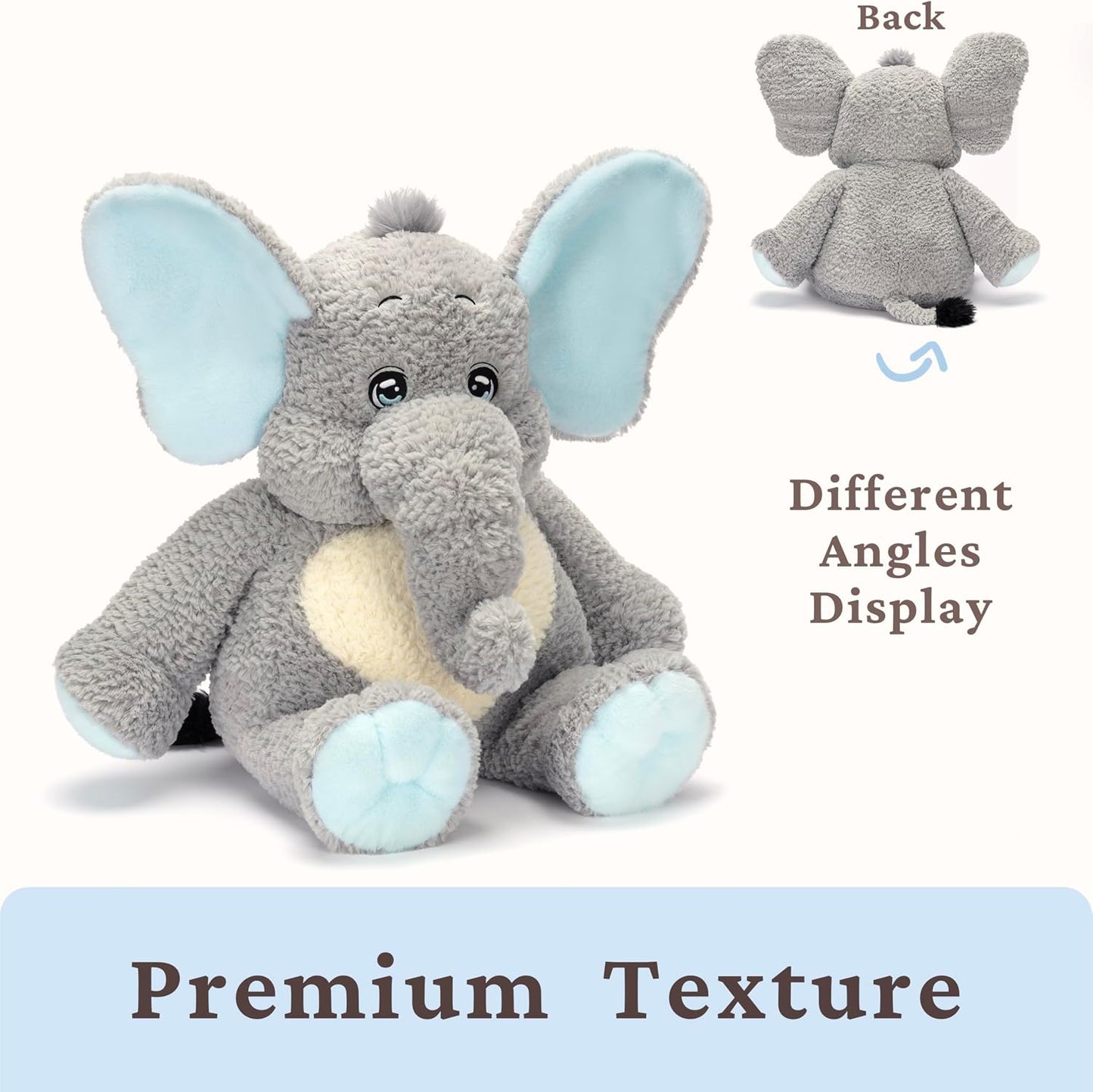 IKASA Juguete de peluche de elefante grande, 22.5 pulgadas, lindos...