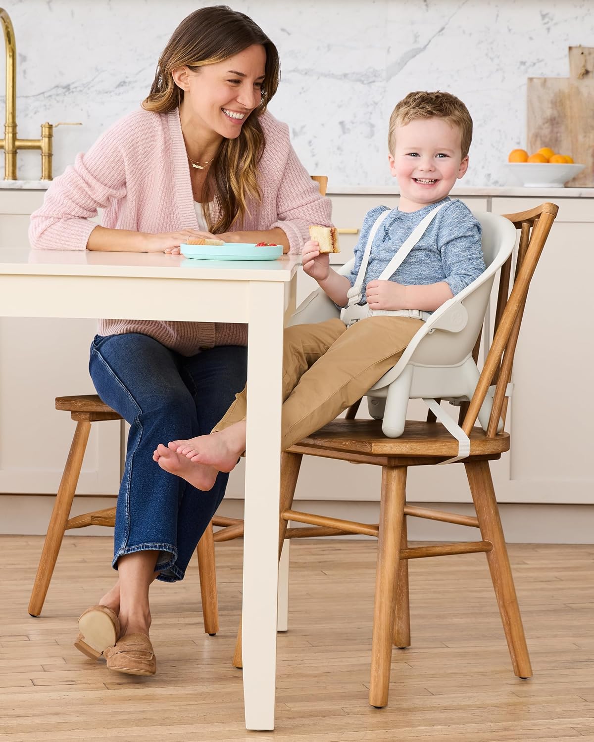 Skip Hop Silla alta convertible 4 en 1 para bebé, EON, avena