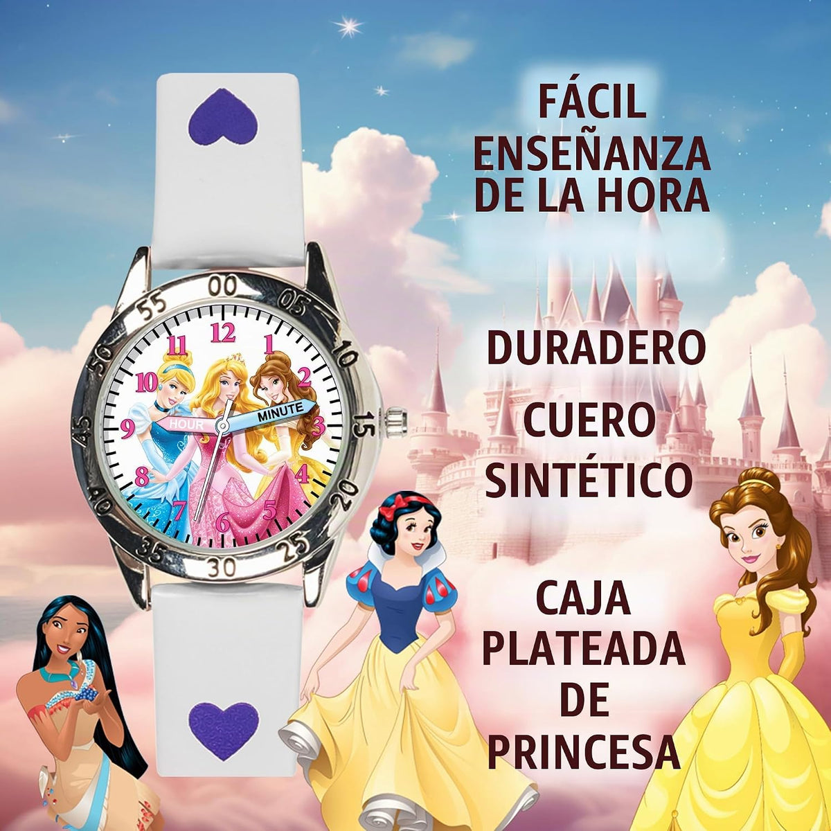 Disney Princess Time Teacher - Reloj para niños, fácil aprendizaje...