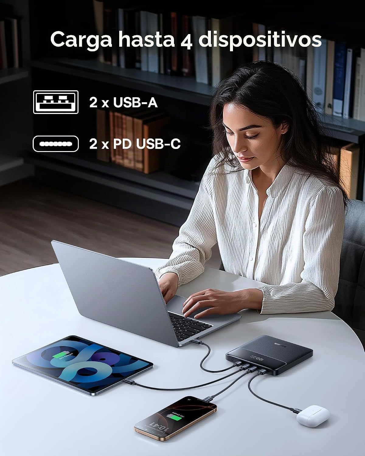 Baseus Cargador portátil para laptop 100W 20000mAh, Banco de energí...