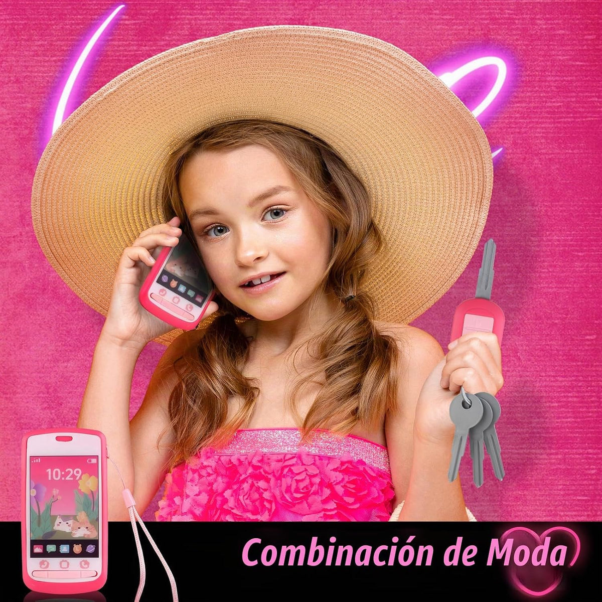 Woumserta Regalos para niñas, maquillaje básico de simulación para...