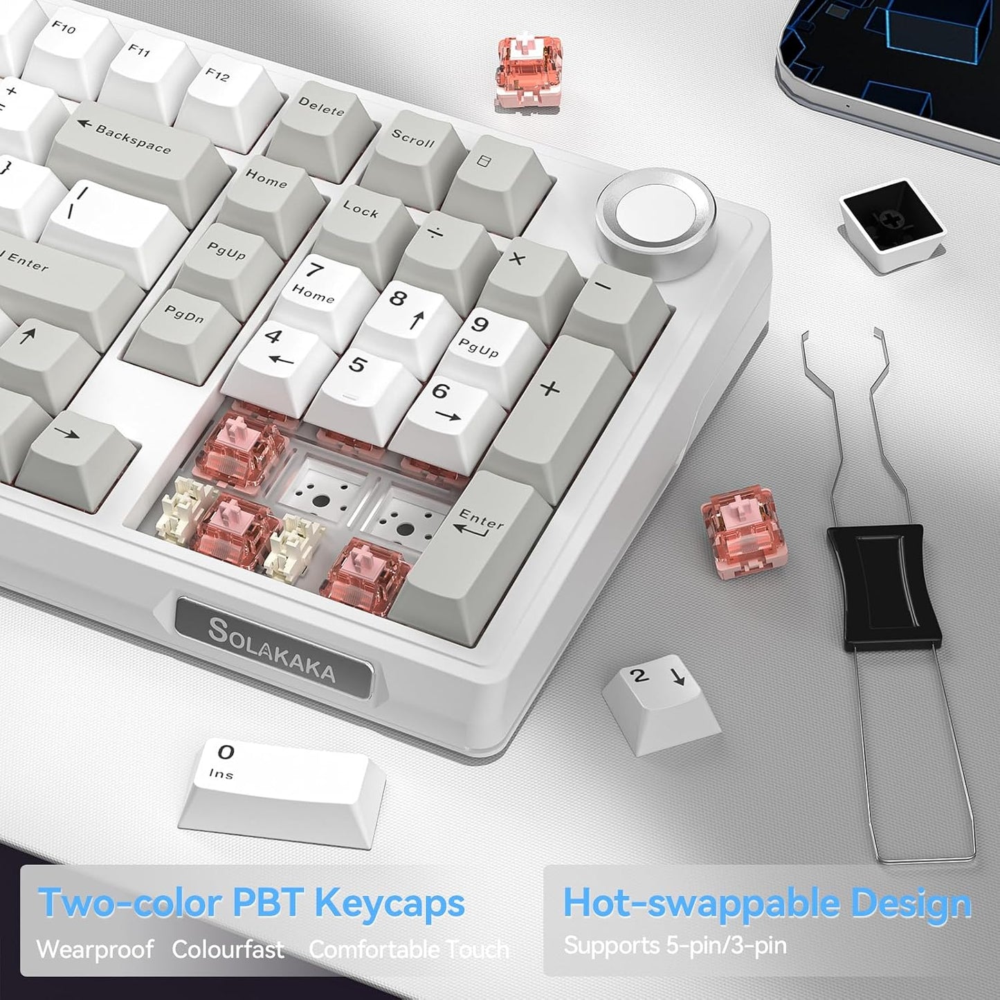 SOLAKAKA KI99 Pro - Teclado mecánico inalámbrico 96%, teclado RGB p...