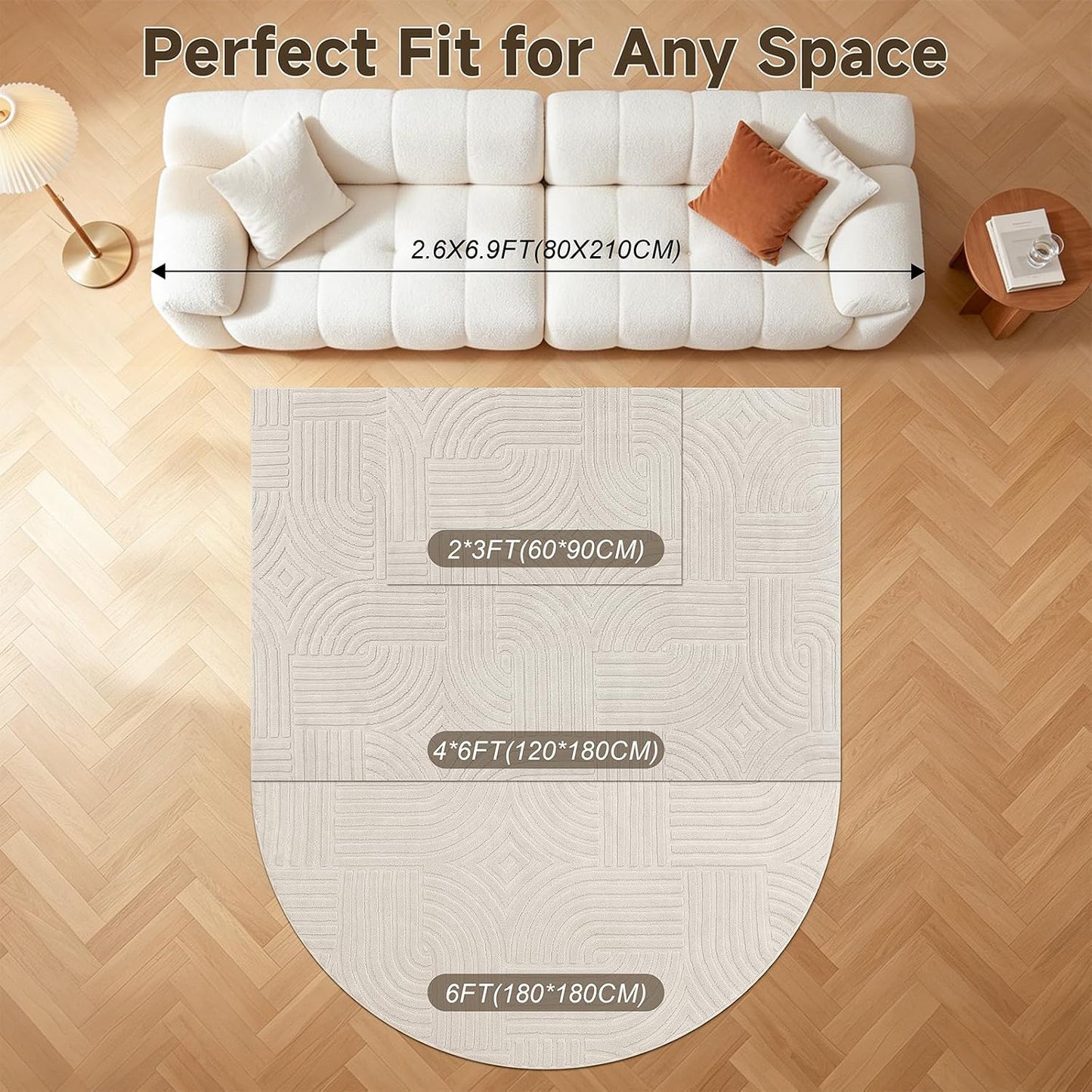 Pauwer Alfombras lavables para sala de estar, de 2 x 3 pies, modern...