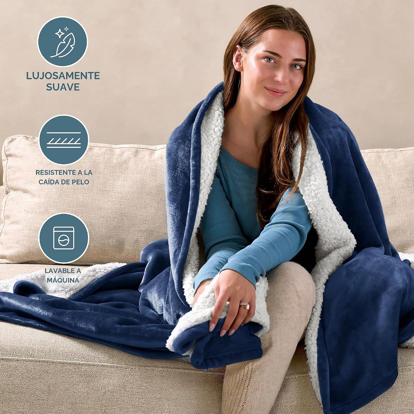 Bare Home Manta de Forro Polar Sherpa - Tamaño Full\/Queen - Manta...