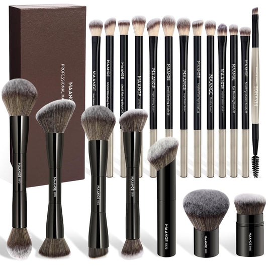 MAANGE 20 brochas de maquillaje con caja de regalo, brochas de maqu...