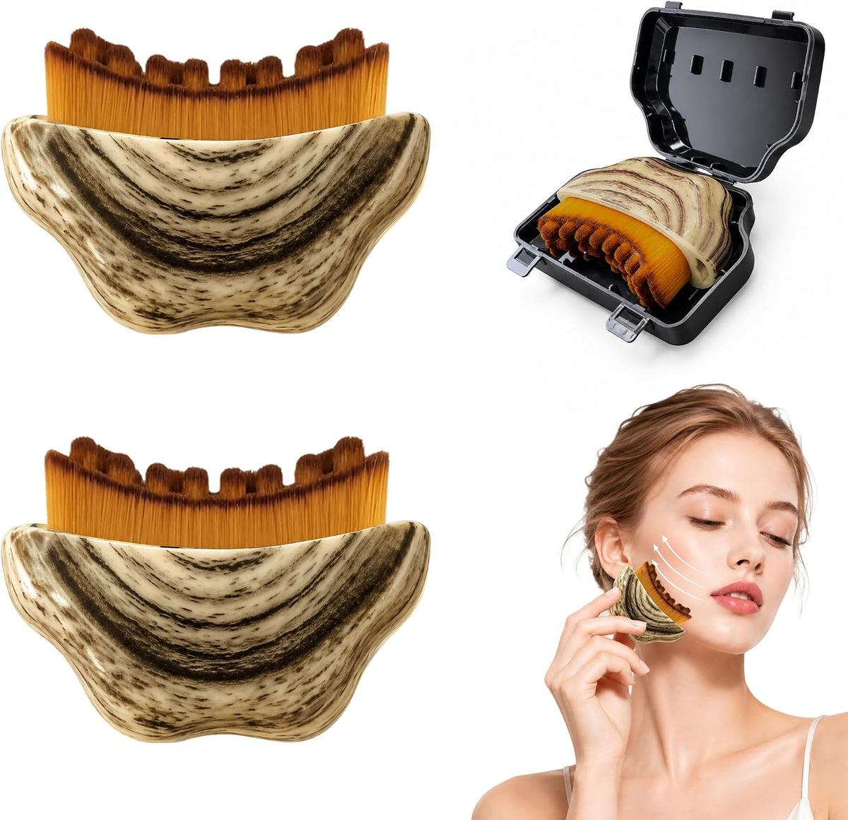 Cepillo facial de drenaje linfático, masajeador Gua Sha desmontable...