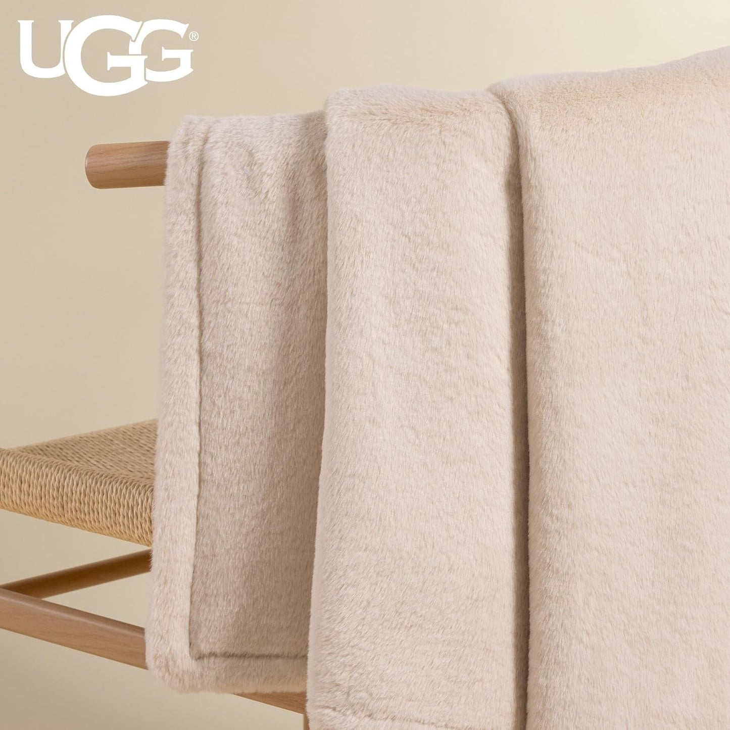 UGG Marcella - Manta para sofá, 50 x 70 pulgadas, color crema (aren...