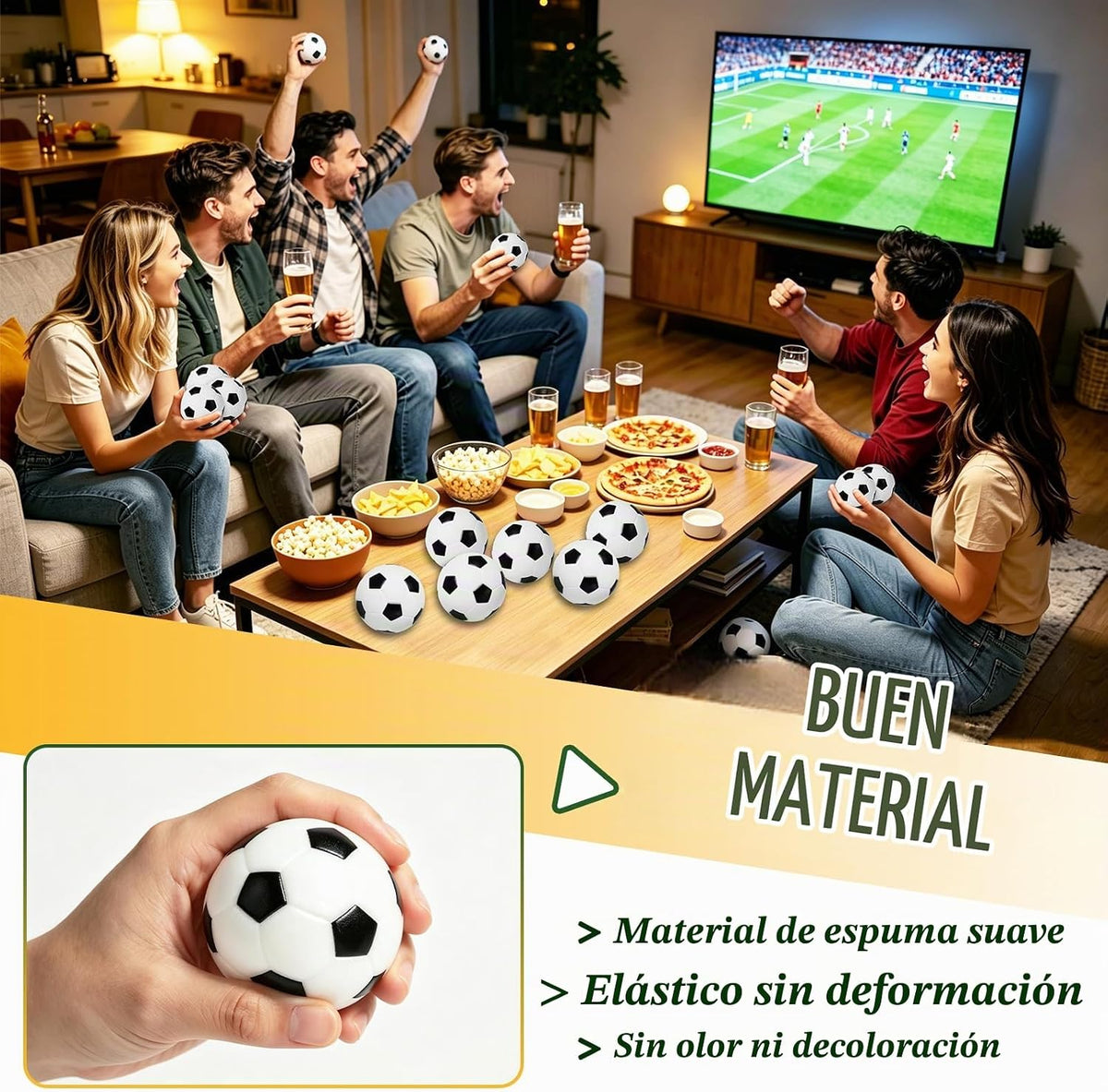 Paquete de 30 pelotas de fútbol para apretar, pelota de espuma depo...