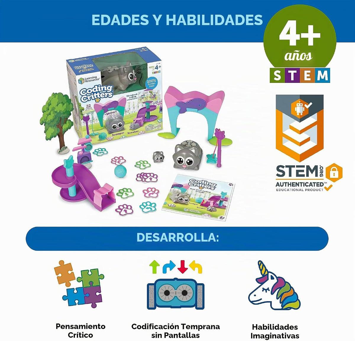 Recursos de aprendizaje Codificación de bichos Scamper y Sneaker |...