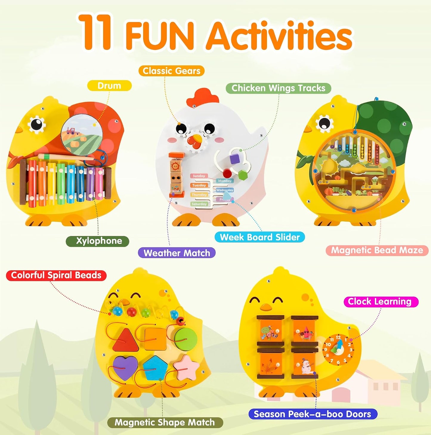Chick Squad Paneles de Pared de Actividades Busy Board | Panel de P...