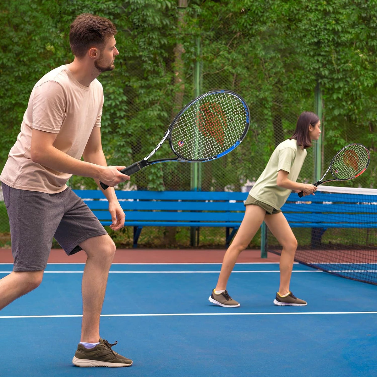 Raqueta de tenis para 2 jugadores adultos, perfecta para principian...