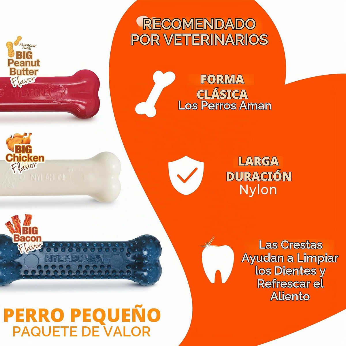 Nylabone Original Bone Power - Paquete de valor de juguetes mastica...