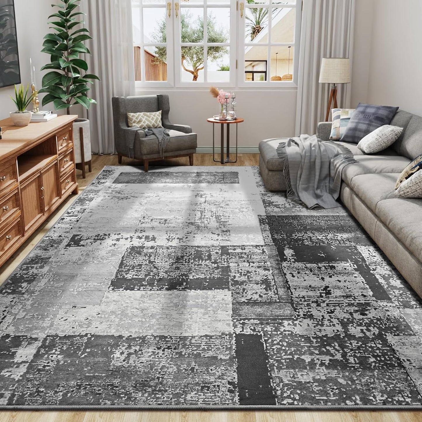 LOCHAS Alfombra para sala de estar de 6 x 9 pies, lavable y suave,...