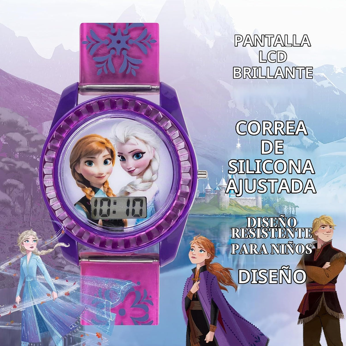 Accutime - Reloj de pulsera de cuarzo digital de Frozen, con pantal...