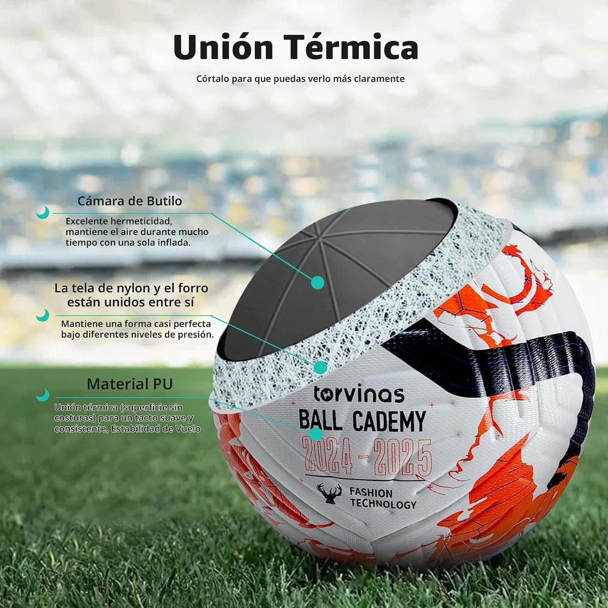 Torvinas Balón de fútbol Tamaño 5,4 \u2013 Piel sintética impermeab...