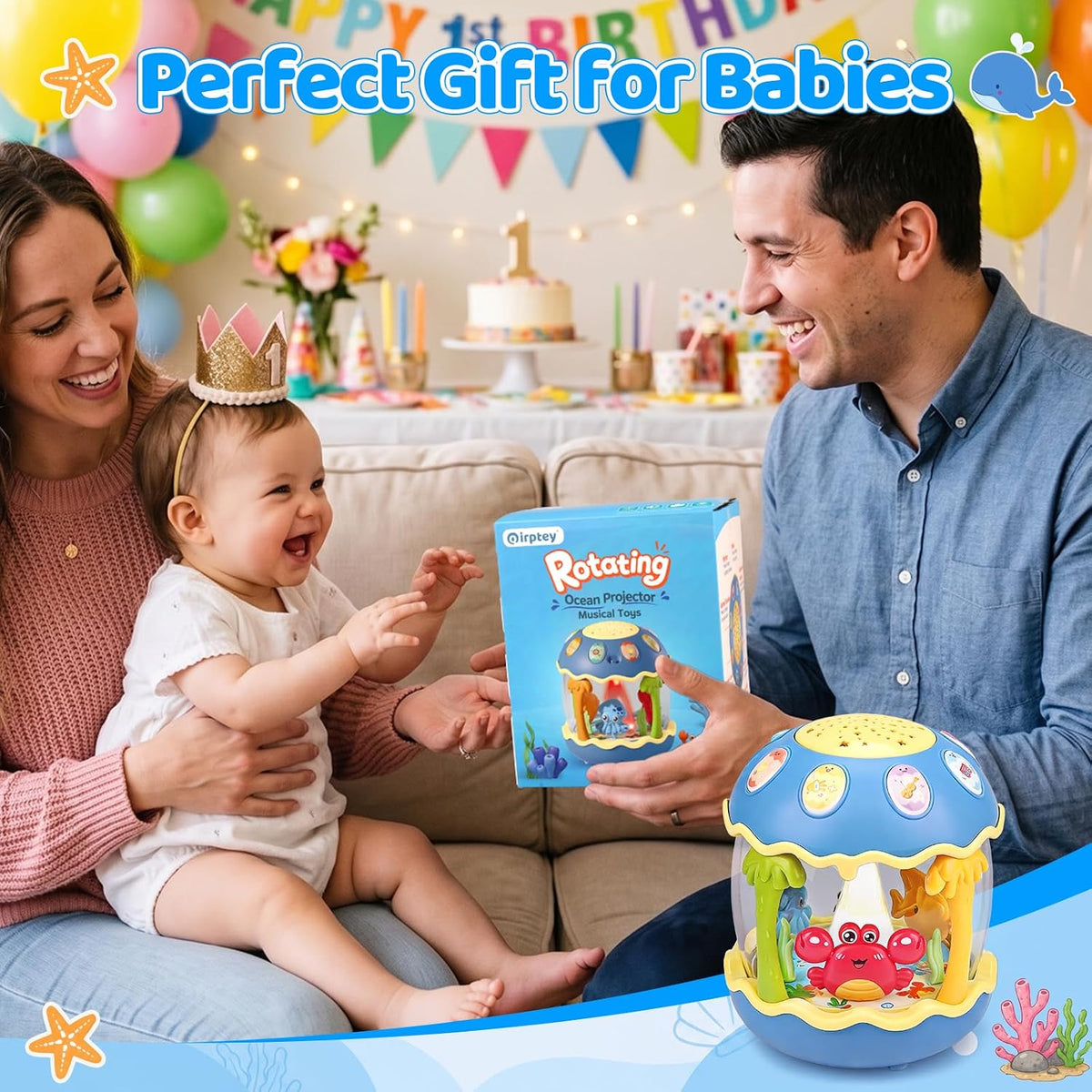 Qirptey Juego de juguetes Montessori para bebé y juguetes musicales...