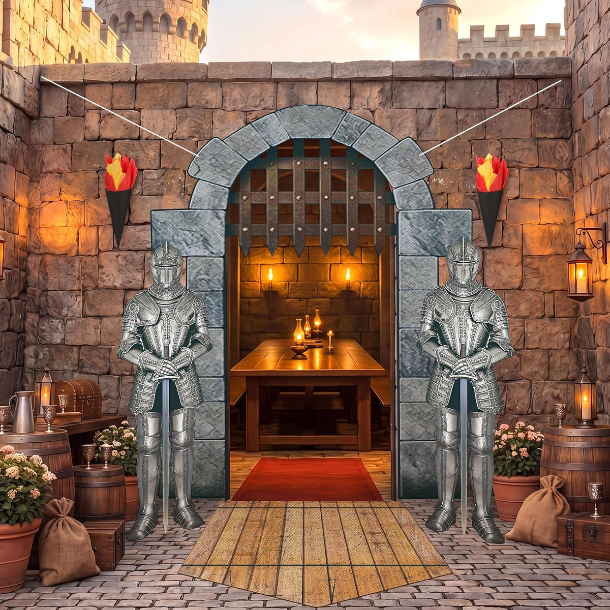 Frienda Kit de decoración medieval para fiestas, 105 piezas, 5.9 x...