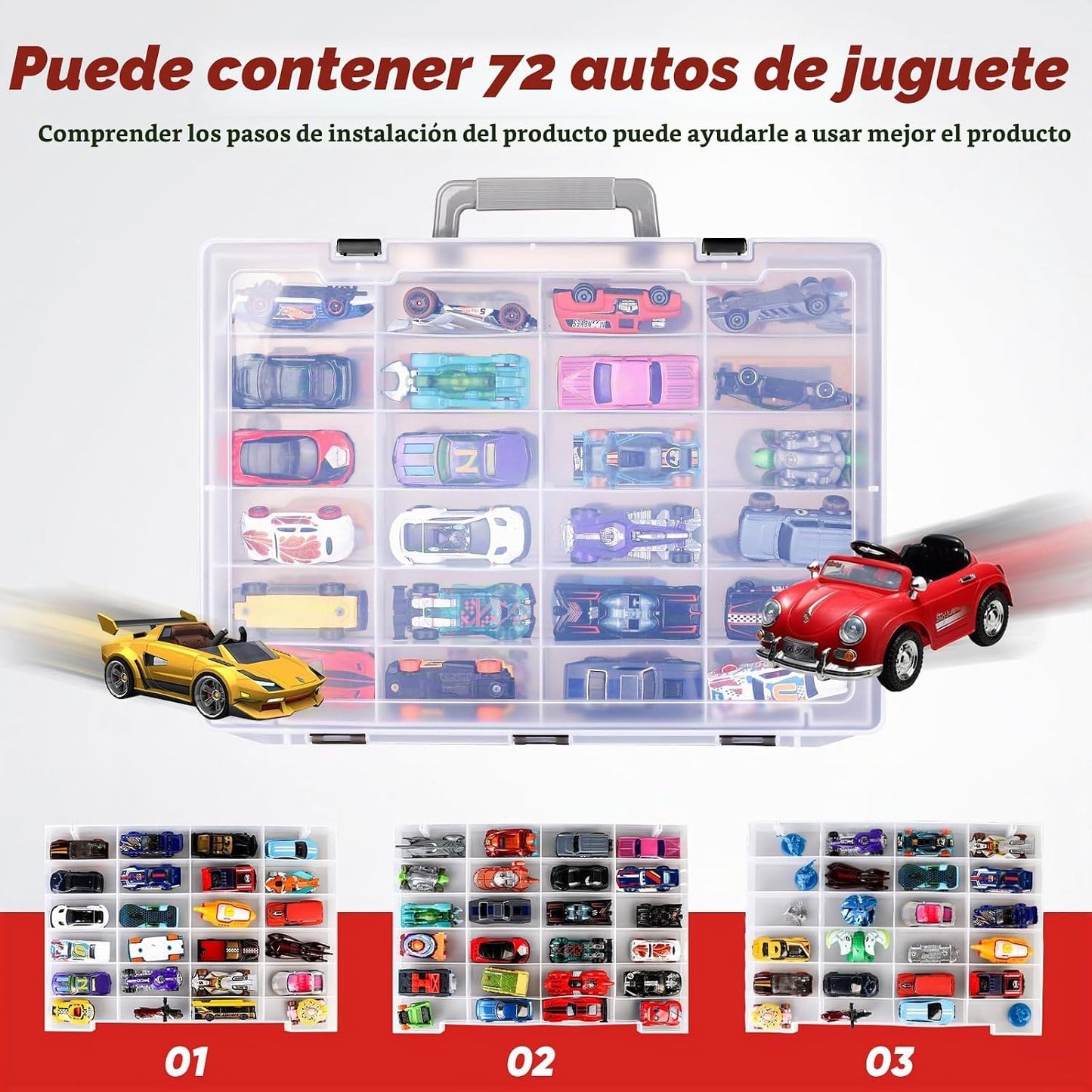 RHCOM Organizador de juguetes. 72 compartimentos. Caja de almacenam...