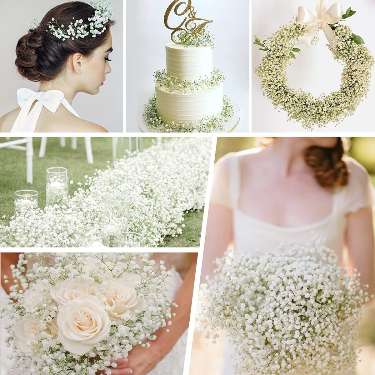 Yastouay Flores Artificiales de Gypsophila, 6 Piezas de Flores Arti...