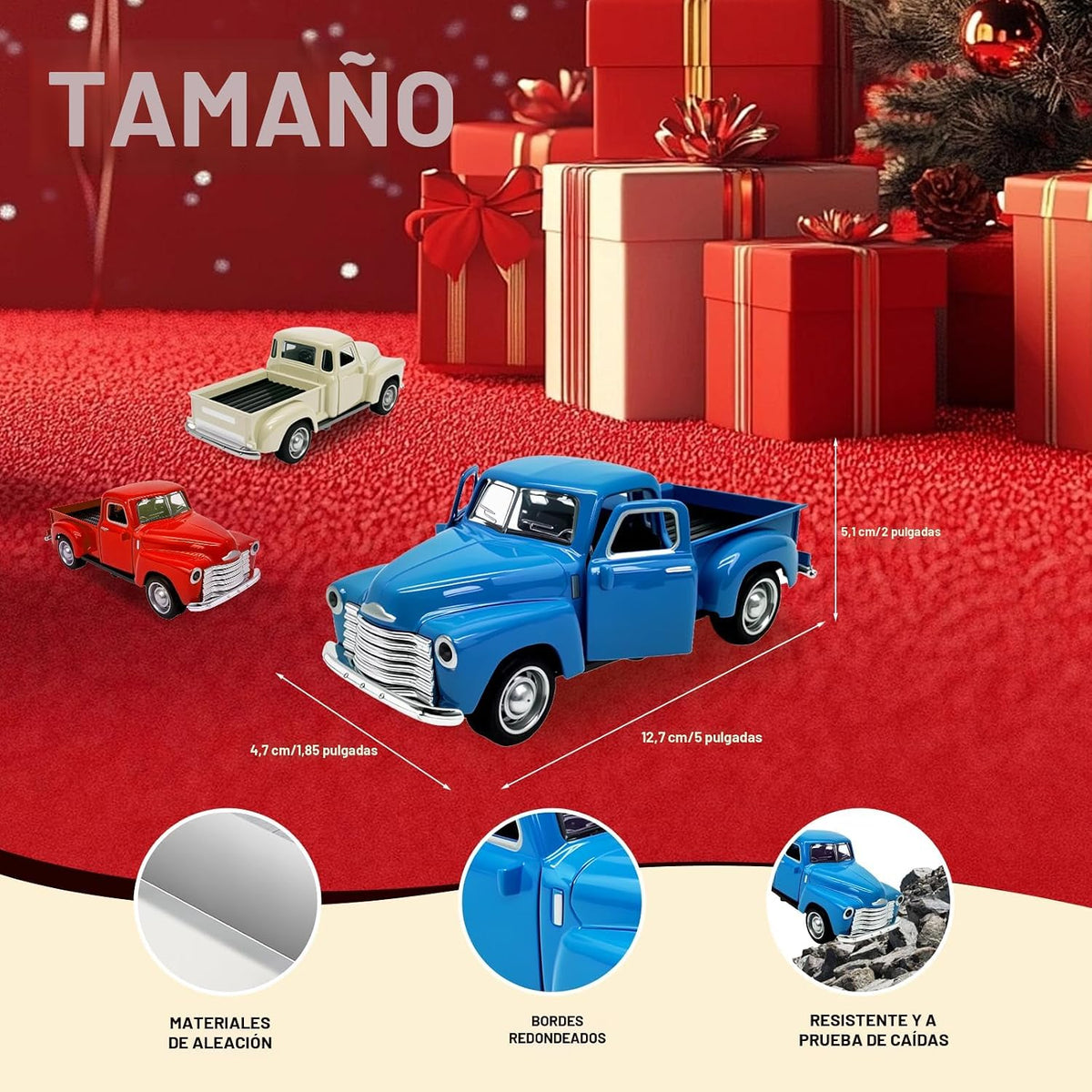 AGSIXZLAN Little Blue Truck Toy 1:32 Pull Back Cars Toy para niños...