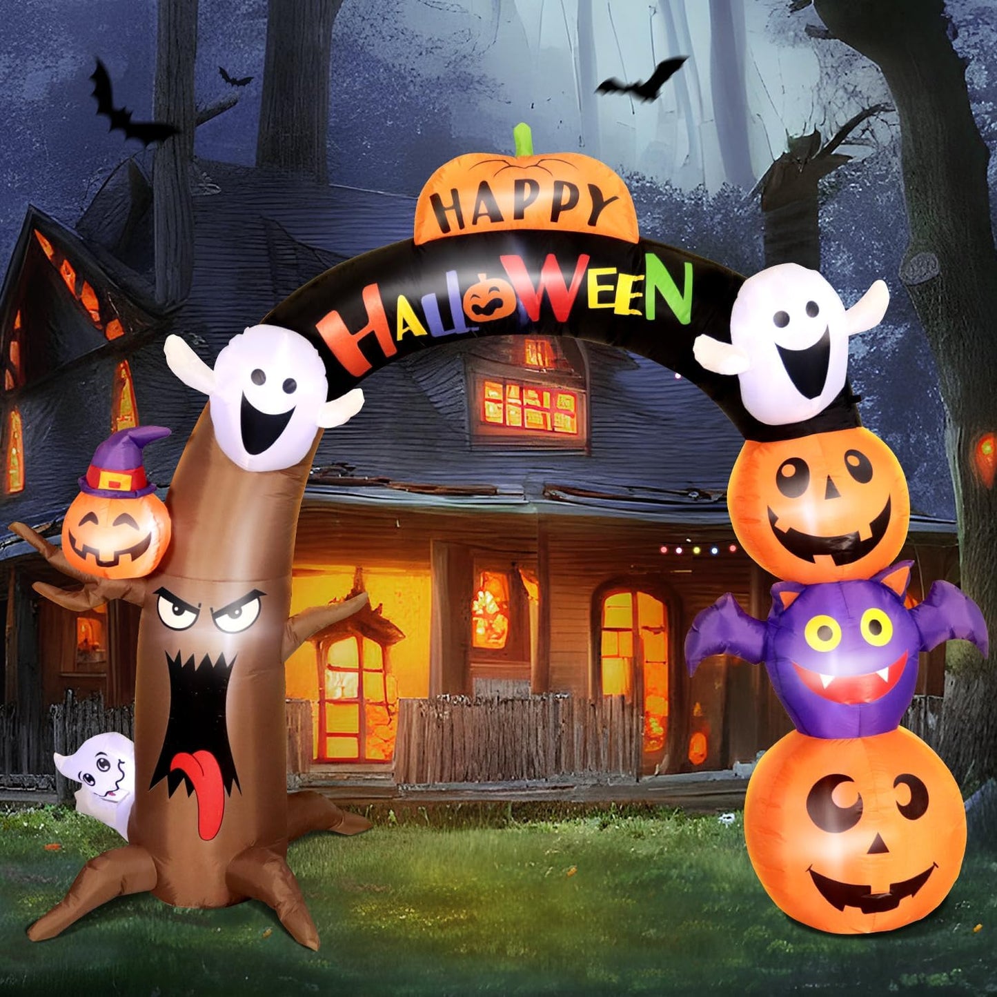 DomKom - Decoración inflable de Halloween de 10 pies de largo y 8 p...