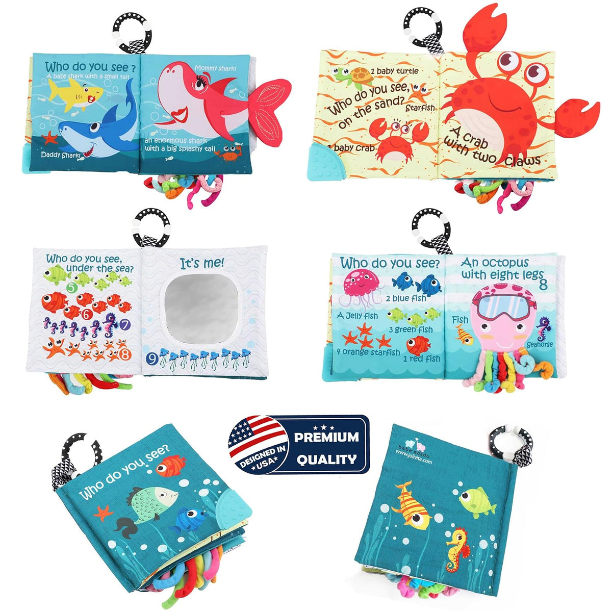 Fish Baby Crinkle Books &amp; Owl Juguetes para recién nacidos, jug...